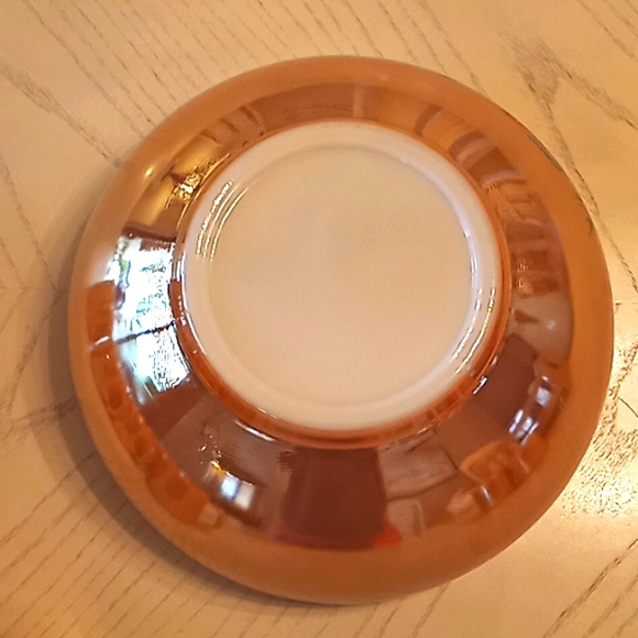 RARE FIND. Fire King Peach Luster Egg Nog Set Punch Bowl With 8 Cups. Beautiful! - Picture 6 of 13